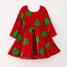 Load image into Gallery viewer, Red Sequin Christmas Tree Dress
