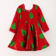 Load image into Gallery viewer, Red Sequin Christmas Tree Dress
