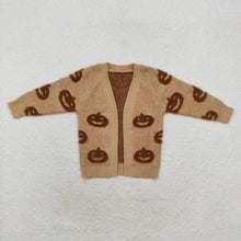 Load image into Gallery viewer, Brown Pumpkin Cardigan Sweater
