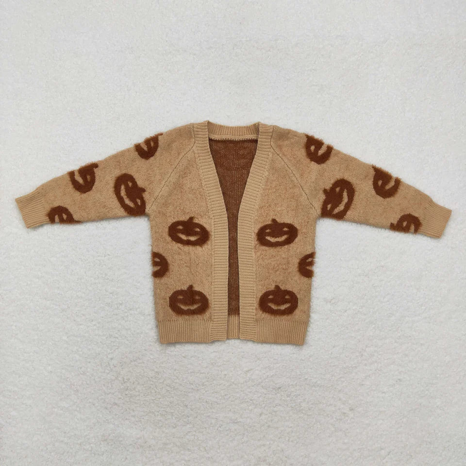 Brown Pumpkin Cardigan Sweater