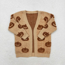 Load image into Gallery viewer, Brown Pumpkin Cardigan Sweater
