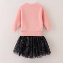 Load image into Gallery viewer, Pink Boo Spider Sweater Skirt Set
