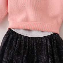 Load image into Gallery viewer, Pink Boo Spider Sweater Skirt Set
