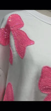 Load and play video in Gallery viewer, Preppy Pink Coquette Bow Sequin Shirt

